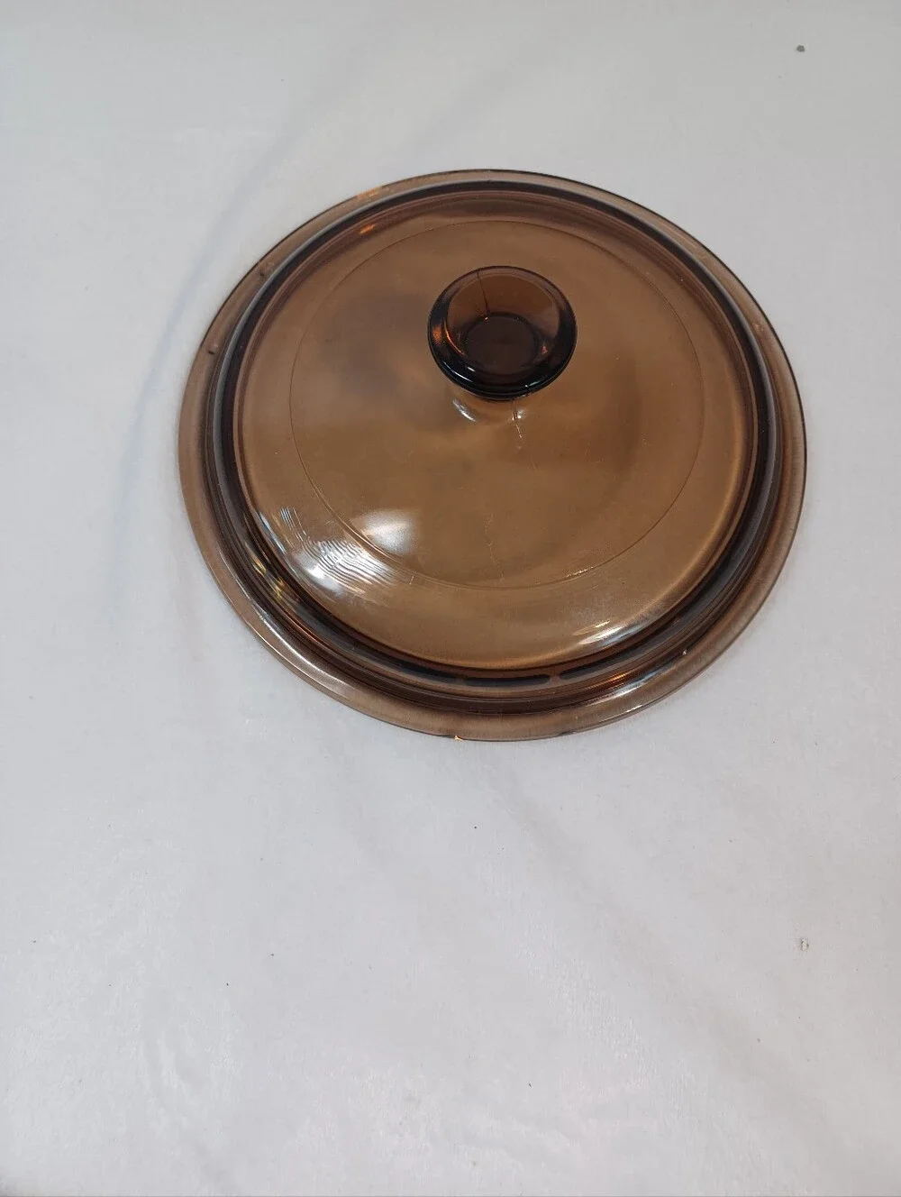 Corning Visions vintage brown  pyrex amber glass  small pot with  lid.